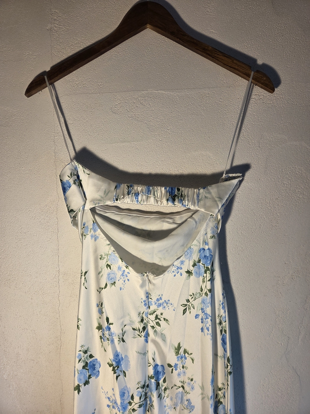 Altard State Blue Floral Satin Maxi Dress Women's S Cowl Neck Slip - Picture 7 of 8
